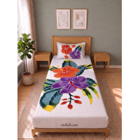 Hand Painted Rayon Bedsheet Set Single Size